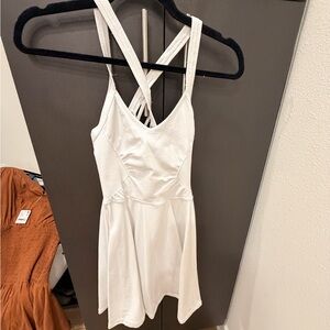 White Strappy Mini Dress with Crisscross Back